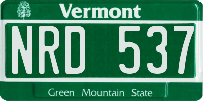 VT license plate NRD537