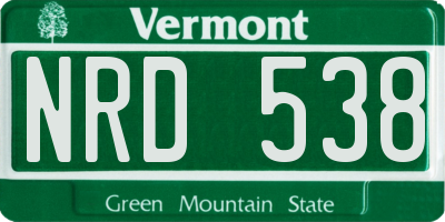 VT license plate NRD538
