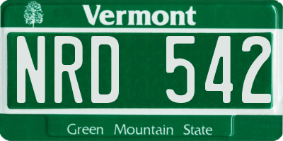 VT license plate NRD542