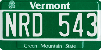 VT license plate NRD543
