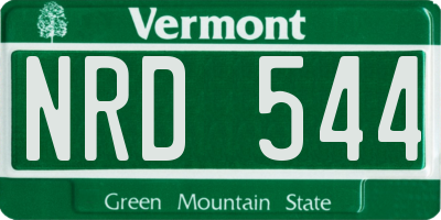 VT license plate NRD544