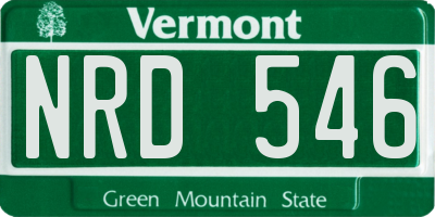 VT license plate NRD546