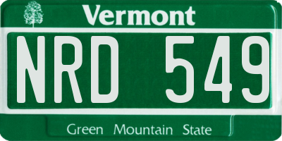 VT license plate NRD549