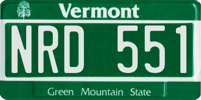 VT license plate NRD551