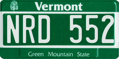 VT license plate NRD552
