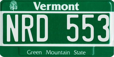VT license plate NRD553