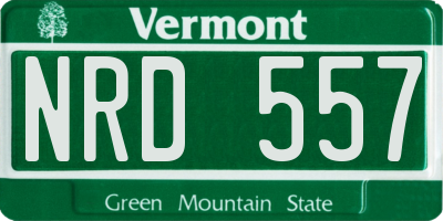 VT license plate NRD557