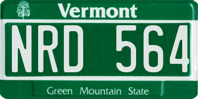 VT license plate NRD564