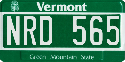 VT license plate NRD565