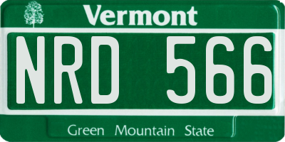 VT license plate NRD566