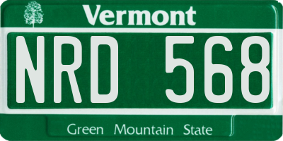 VT license plate NRD568