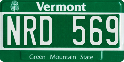 VT license plate NRD569