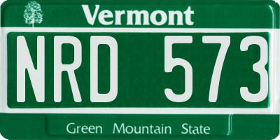 VT license plate NRD573