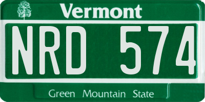 VT license plate NRD574