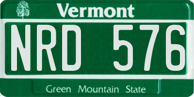 VT license plate NRD576