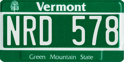 VT license plate NRD578
