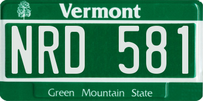 VT license plate NRD581