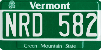 VT license plate NRD582