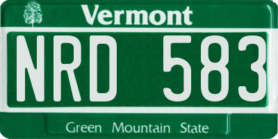 VT license plate NRD583