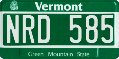 VT license plate NRD585