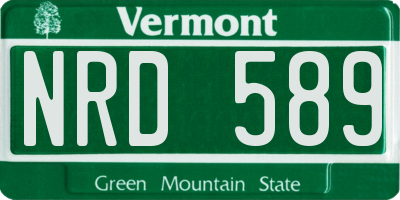 VT license plate NRD589