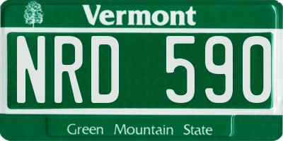 VT license plate NRD590