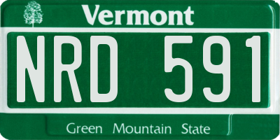 VT license plate NRD591
