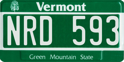 VT license plate NRD593