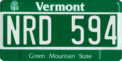 VT license plate NRD594