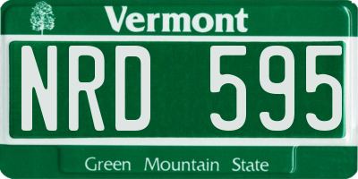 VT license plate NRD595