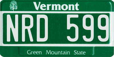 VT license plate NRD599