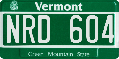 VT license plate NRD604