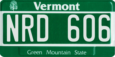 VT license plate NRD606