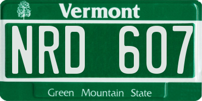VT license plate NRD607