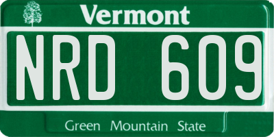 VT license plate NRD609
