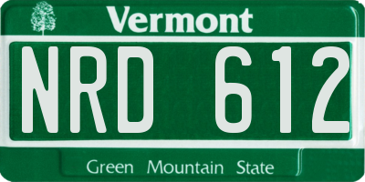 VT license plate NRD612