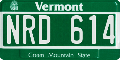 VT license plate NRD614
