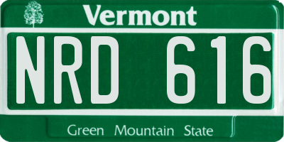 VT license plate NRD616