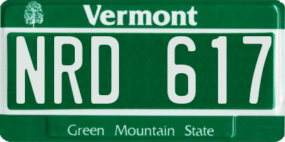 VT license plate NRD617