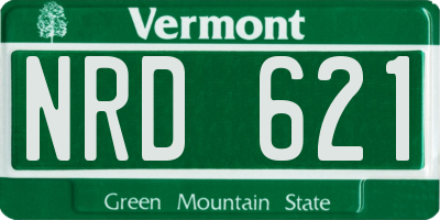 VT license plate NRD621
