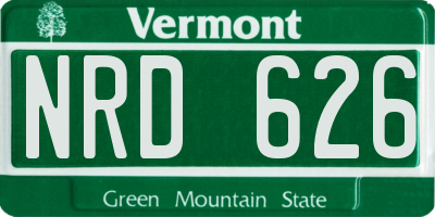 VT license plate NRD626