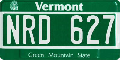 VT license plate NRD627