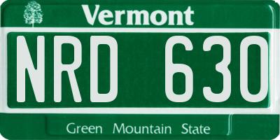 VT license plate NRD630