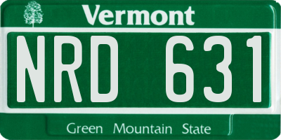VT license plate NRD631
