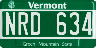 VT license plate NRD634