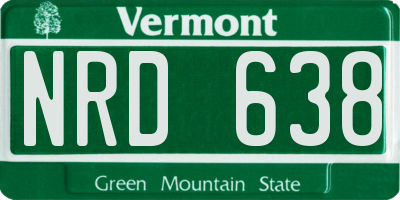 VT license plate NRD638