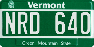 VT license plate NRD640