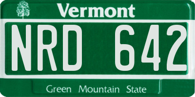 VT license plate NRD642