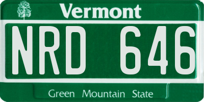 VT license plate NRD646