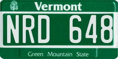 VT license plate NRD648